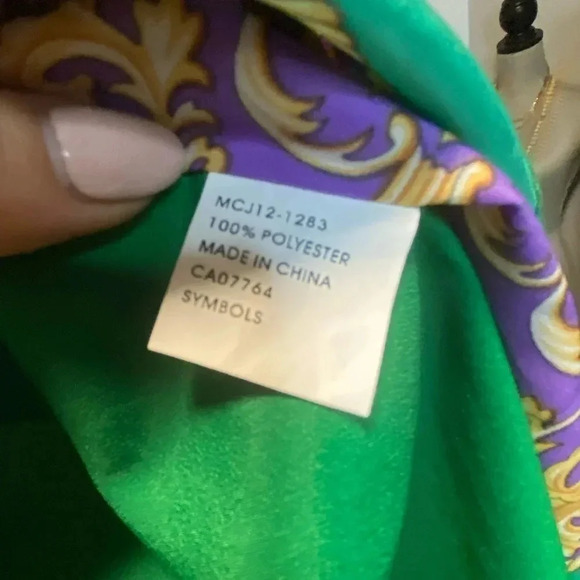 Green Blouse from Bedo with yellow and purple design - Picture 2 of 3